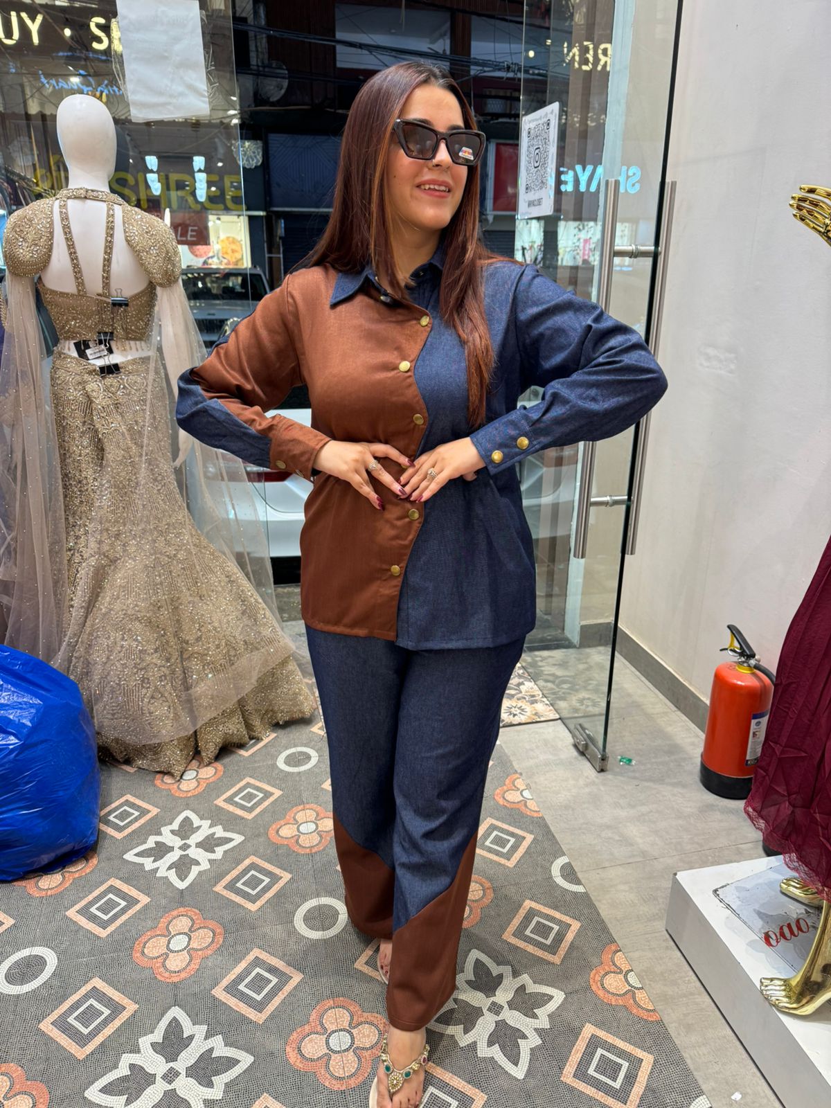 Dual Tone Denim Co-Ord Set