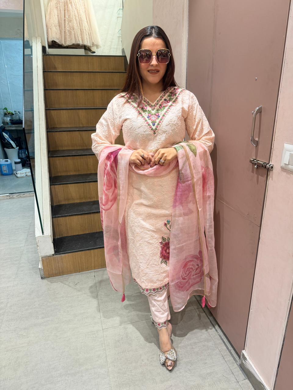 Sonia Embroidered Kurta Set