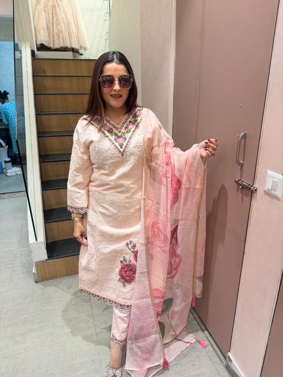 Sonia Embroidered Kurta Set