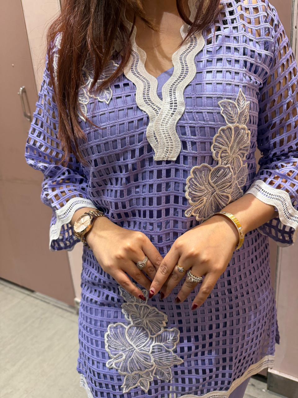 Shani Luxe Cutwork Kurta Set