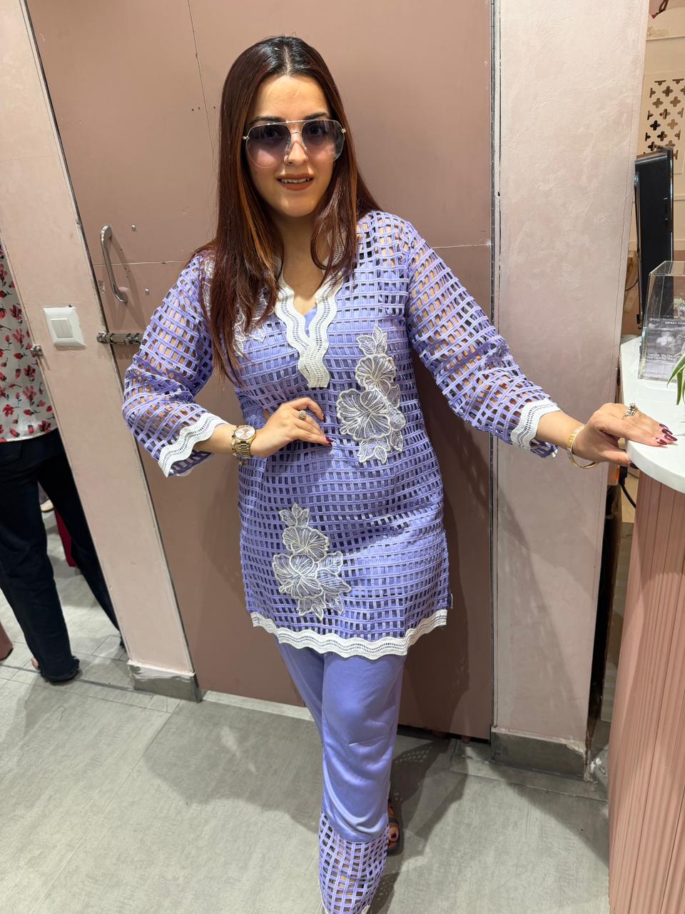 Shani Luxe Cutwork Kurta Set