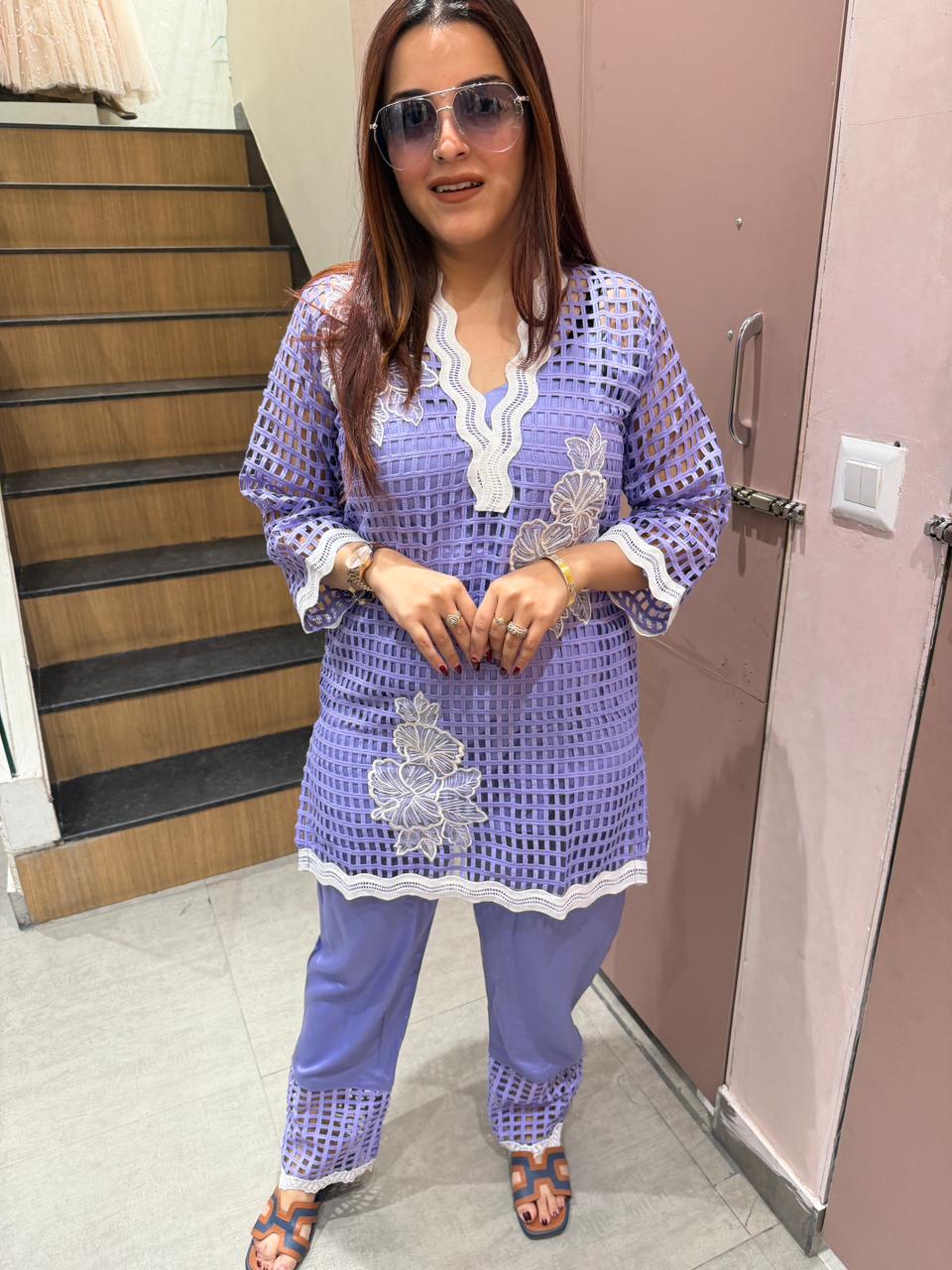 Shani Luxe Cutwork Kurta Set