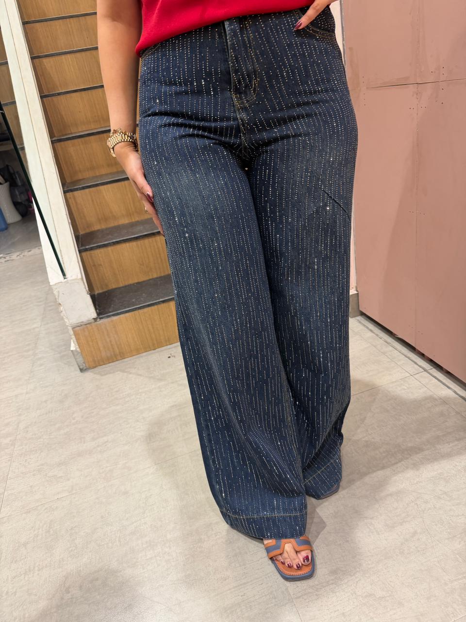 Nina Top & Denim Glam Pants Combo