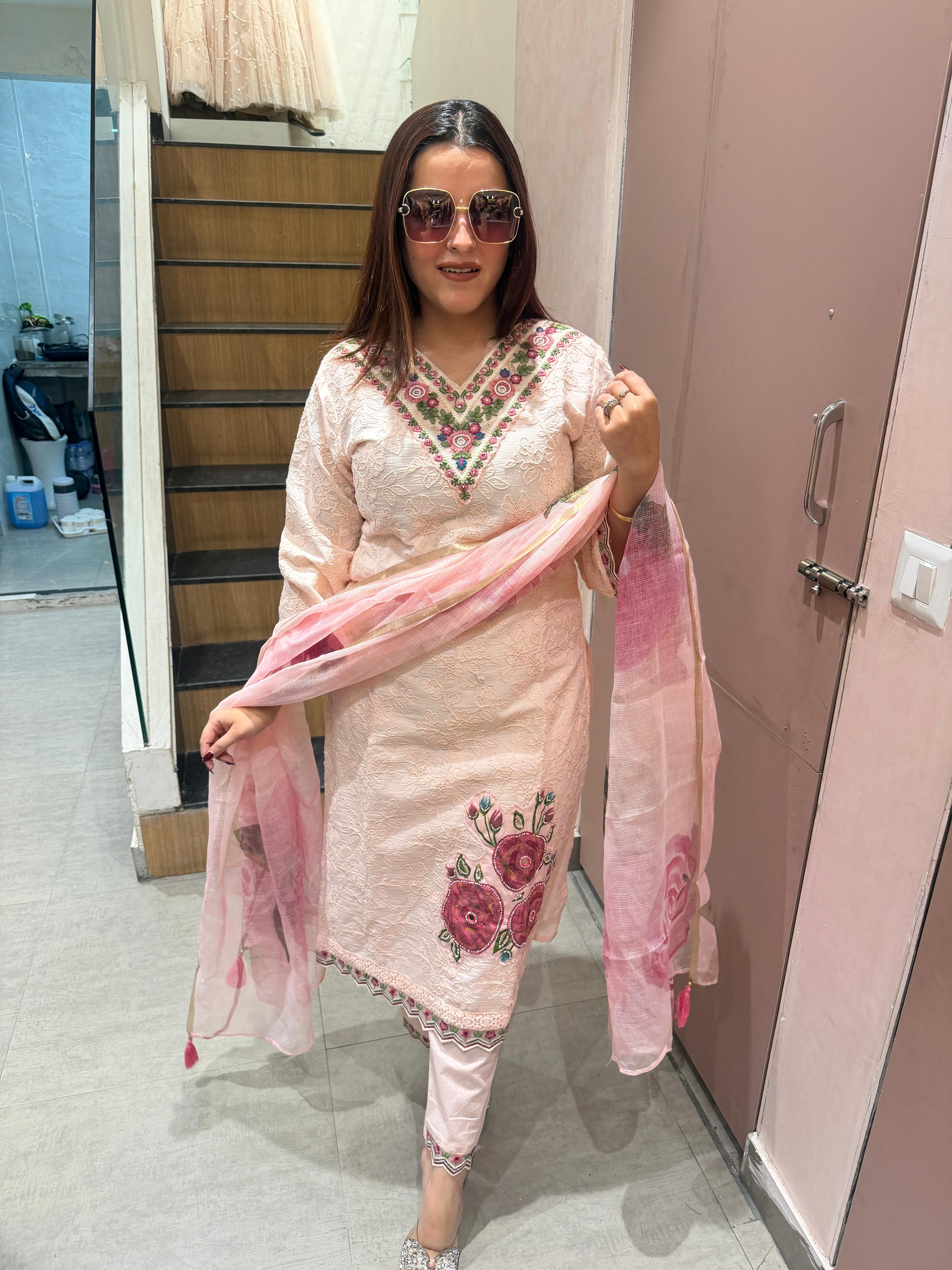 Sonia Embroidered Kurta Set