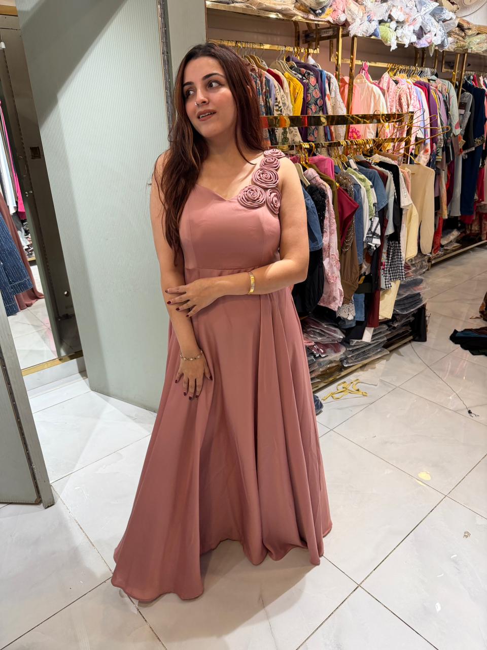 Rosy Evening Gown