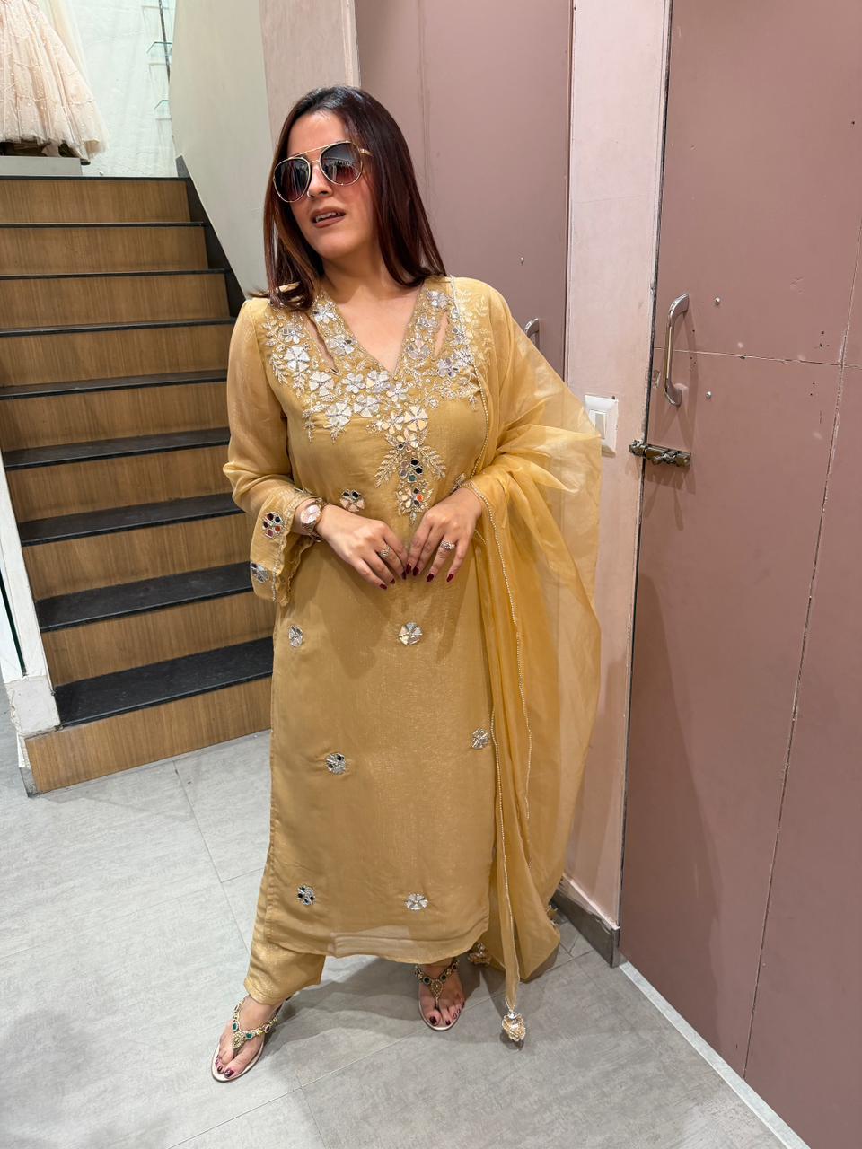 Nayan Mirror Work Kurta Set