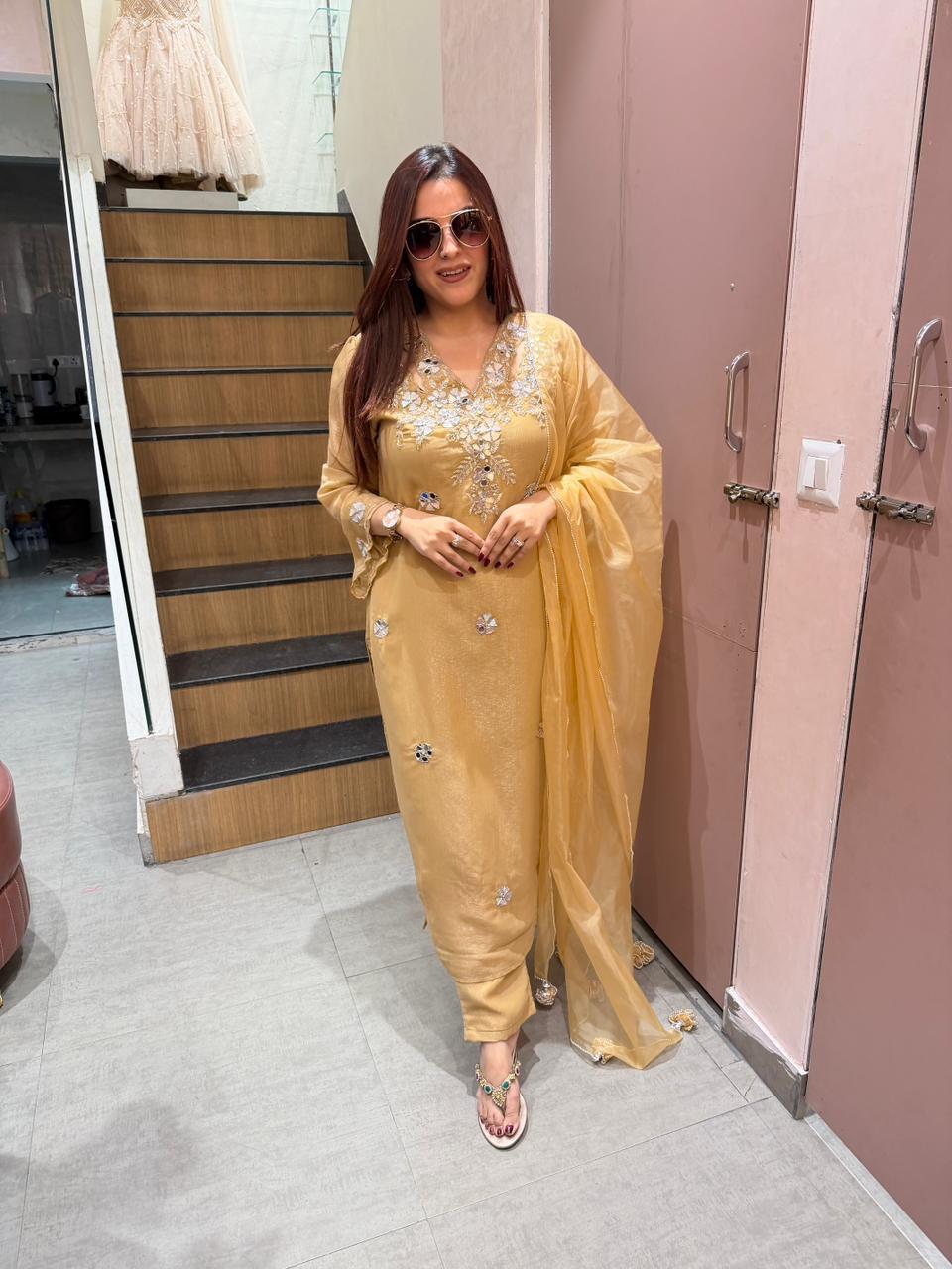 Nayan Mirror Work Kurta Set