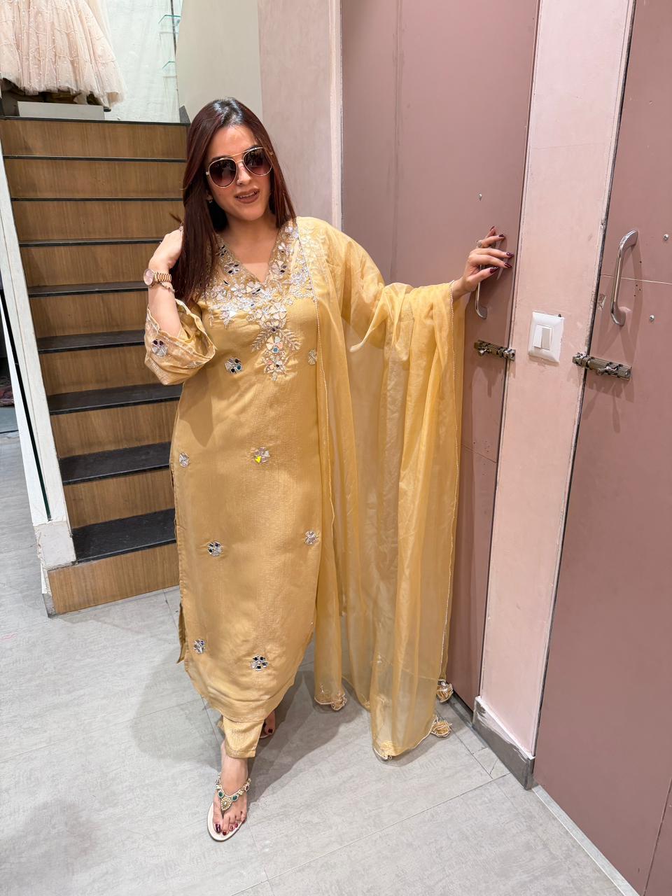 Nayan Mirror Work Kurta Set