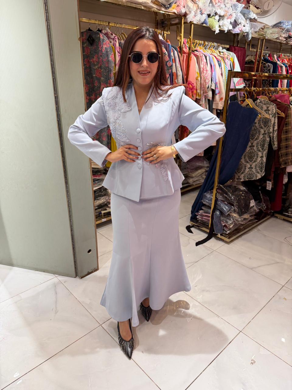 Rihana Luxury Blazer & Skirt Set