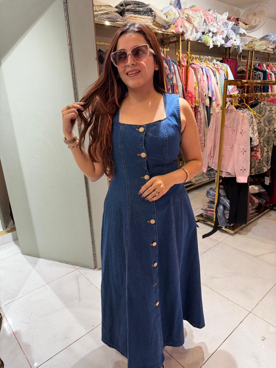 Saniya Denim Midi Dress