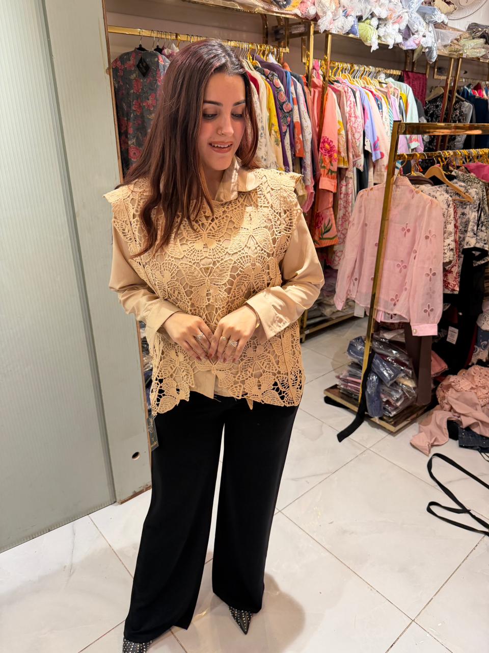Niva crosia Top with Shirt