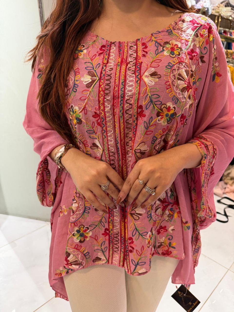Sikha Embroidered Kaftan Style Top