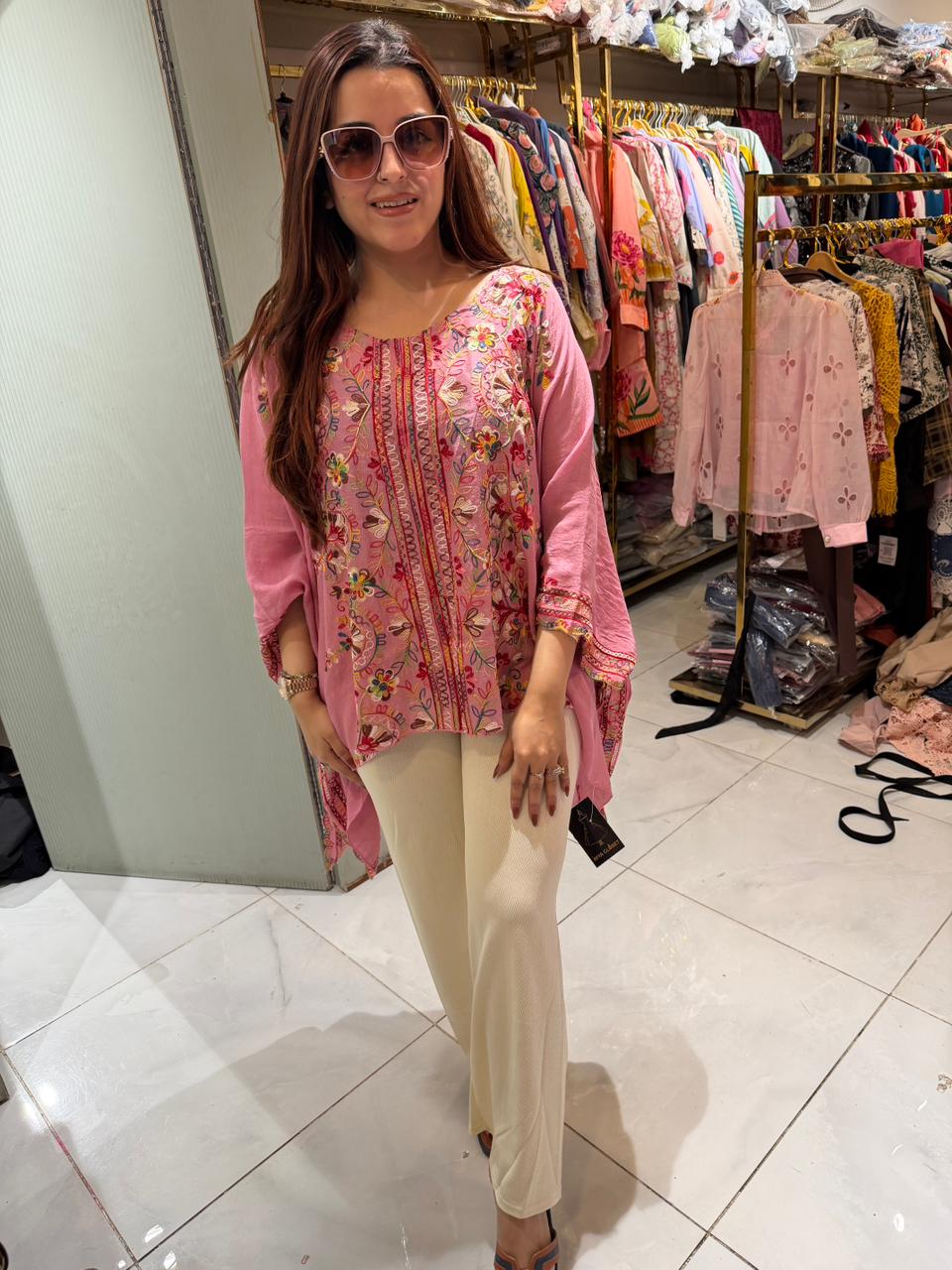 Sikha Embroidered Kaftan Style Top