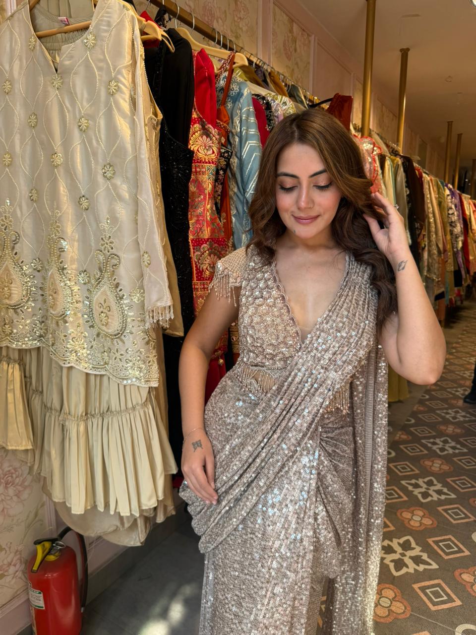 Swathi Luxe Sequin Drape Saree