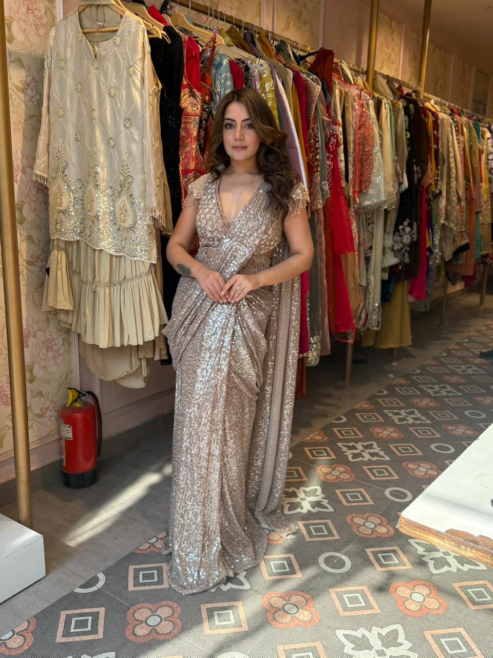 Swathi Luxe Sequin Drape Saree