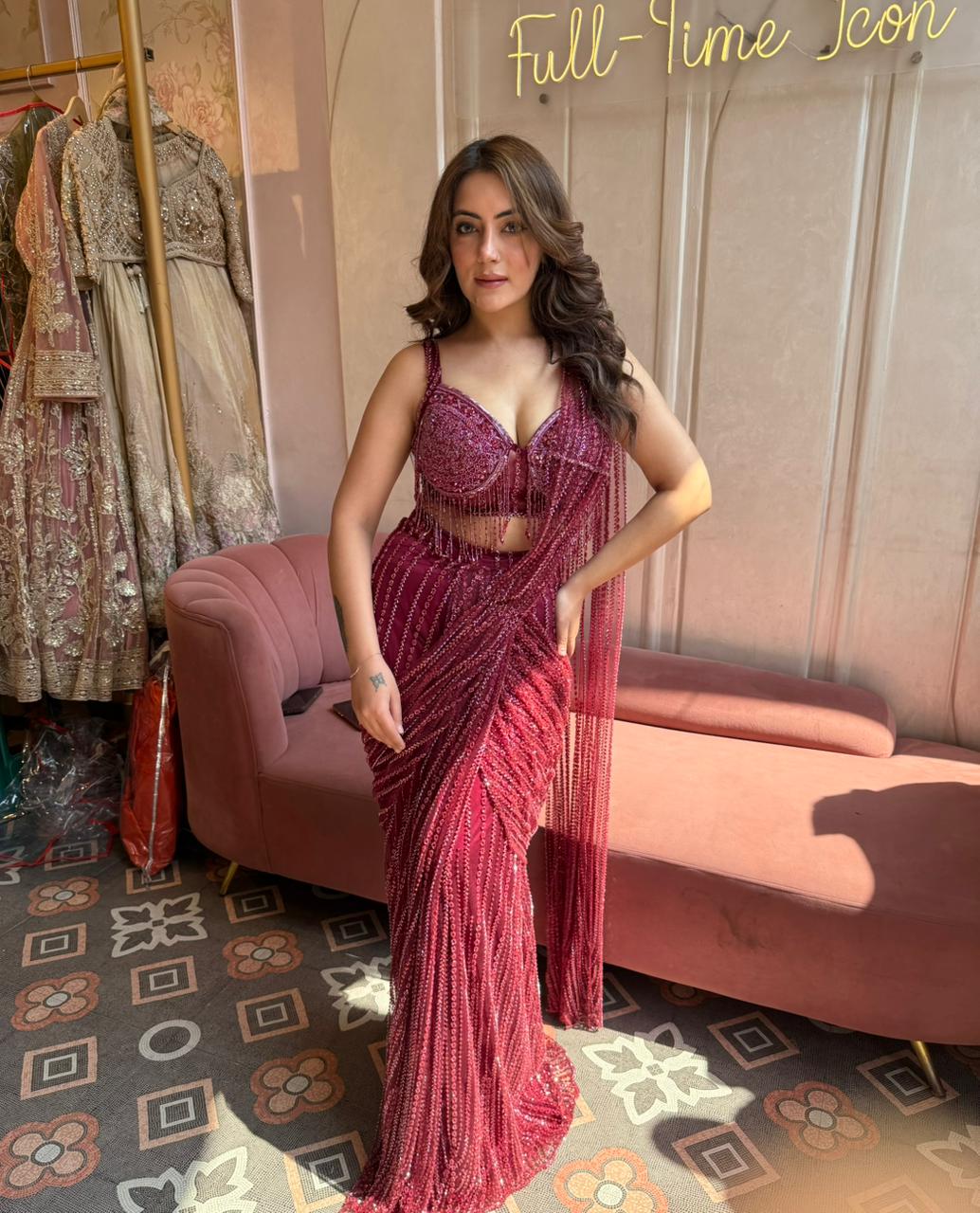 Ruby Glam Drape Saree