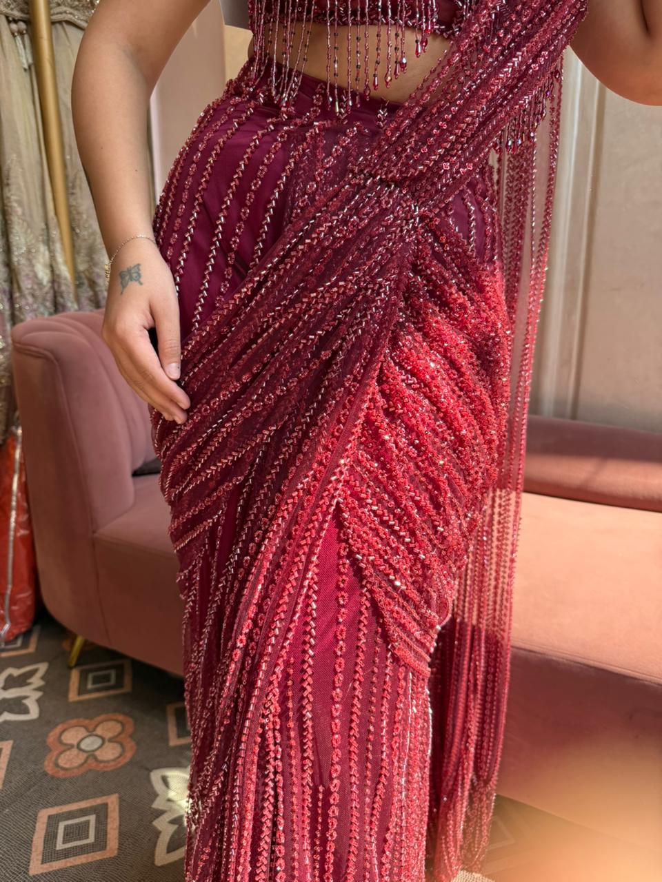 Ruby Glam Drape Saree