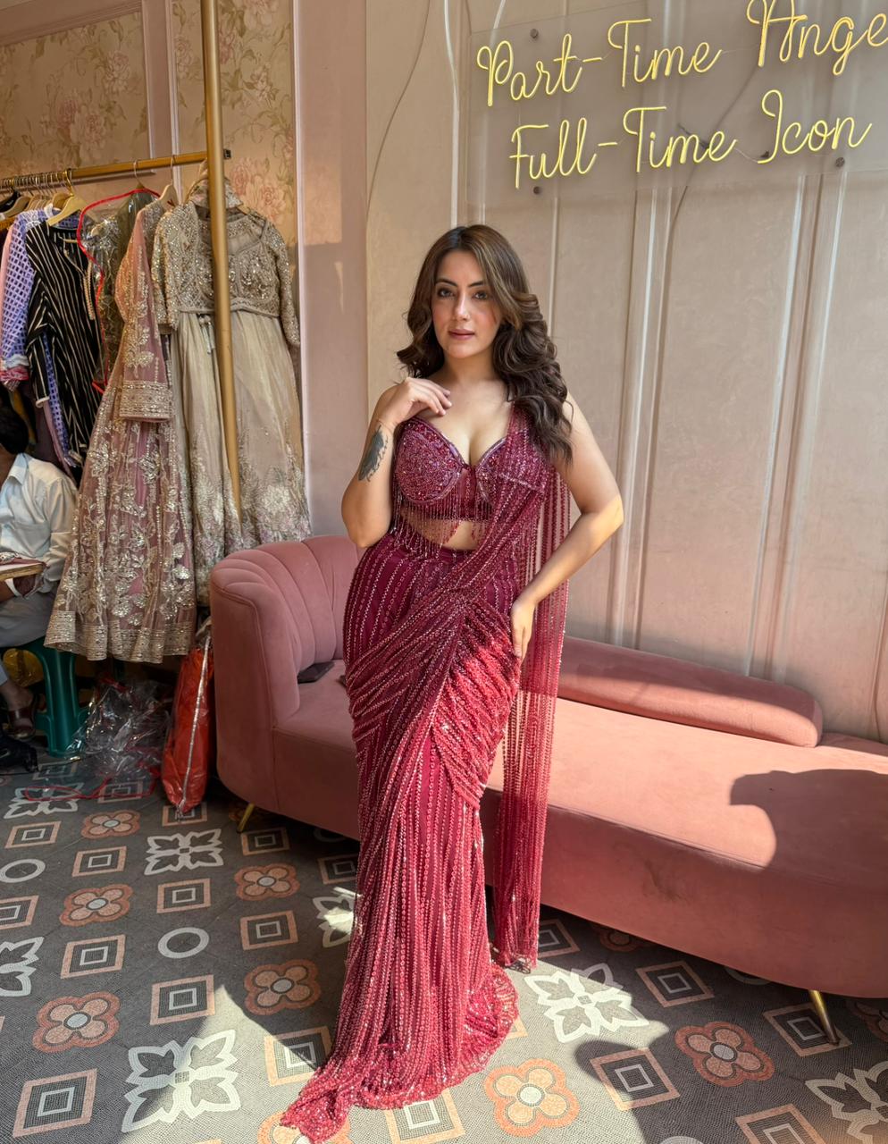 Ruby Glam Drape Saree