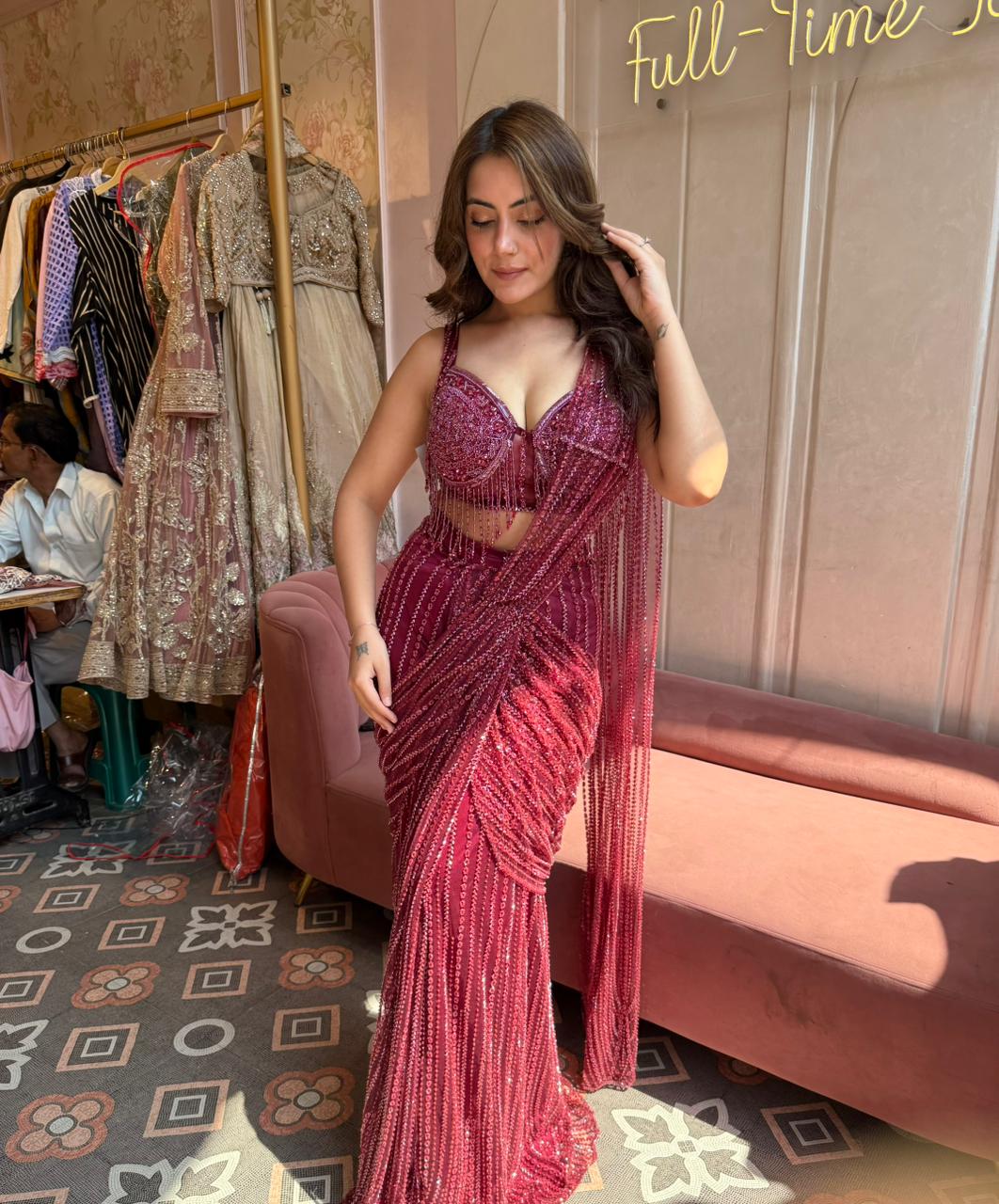 Ruby Glam Drape Saree