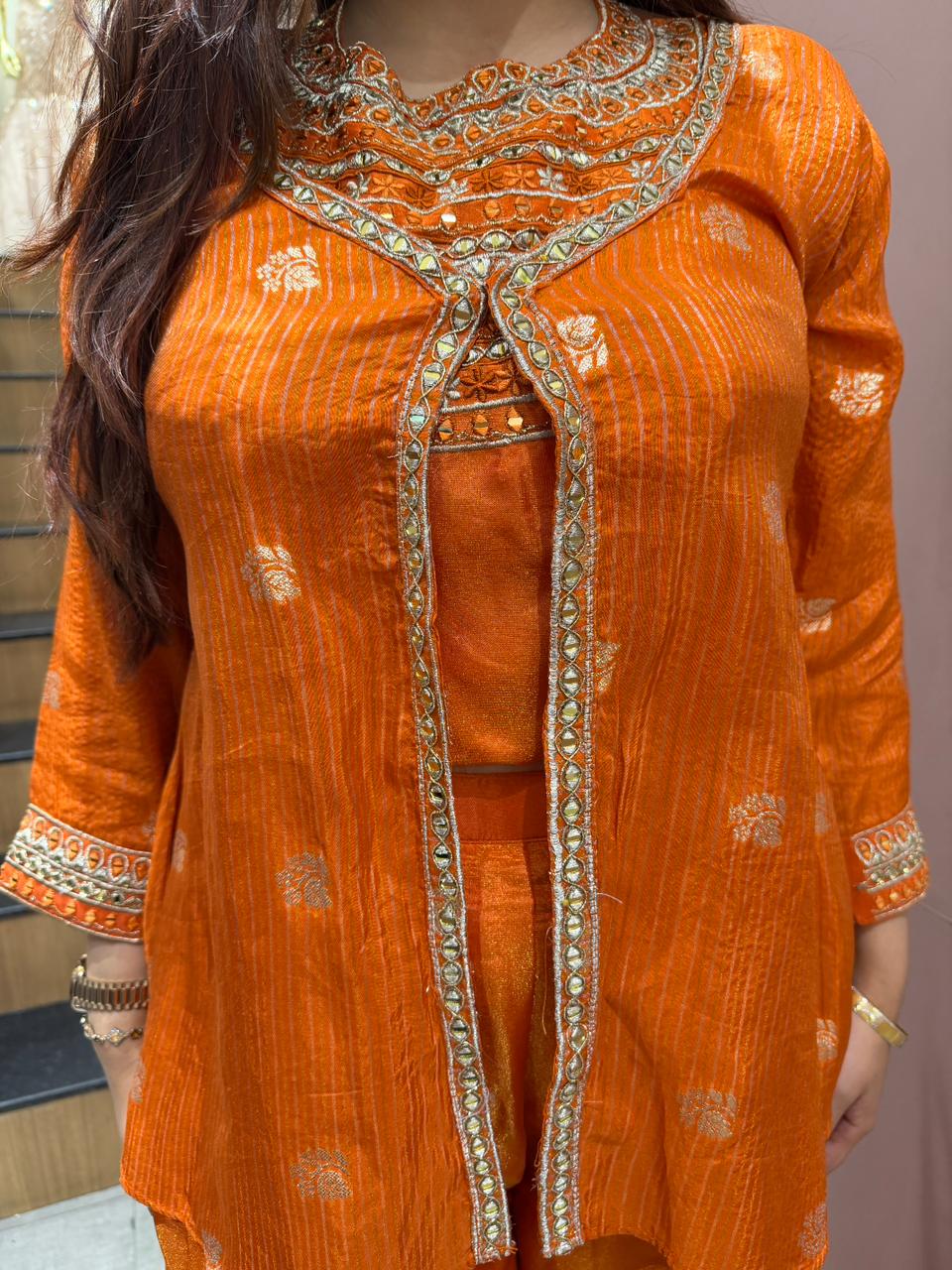 Niharika Embroidered three pc Kurta Set