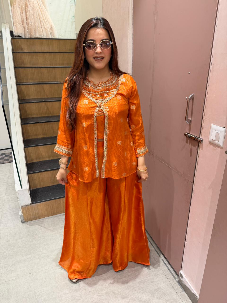 Niharika Embroidered three pc Kurta Set