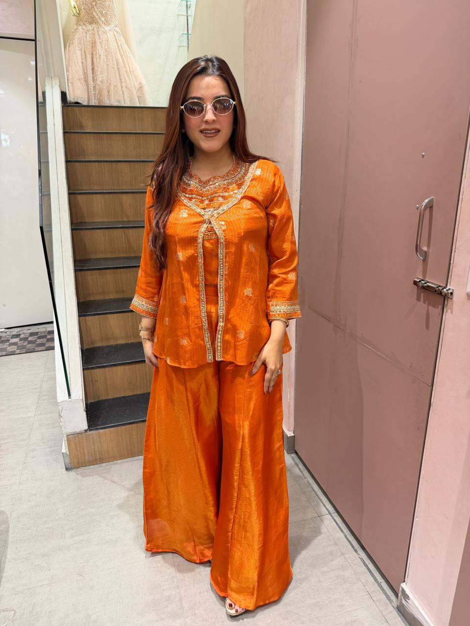 Niharika Embroidered three pc Kurta Set