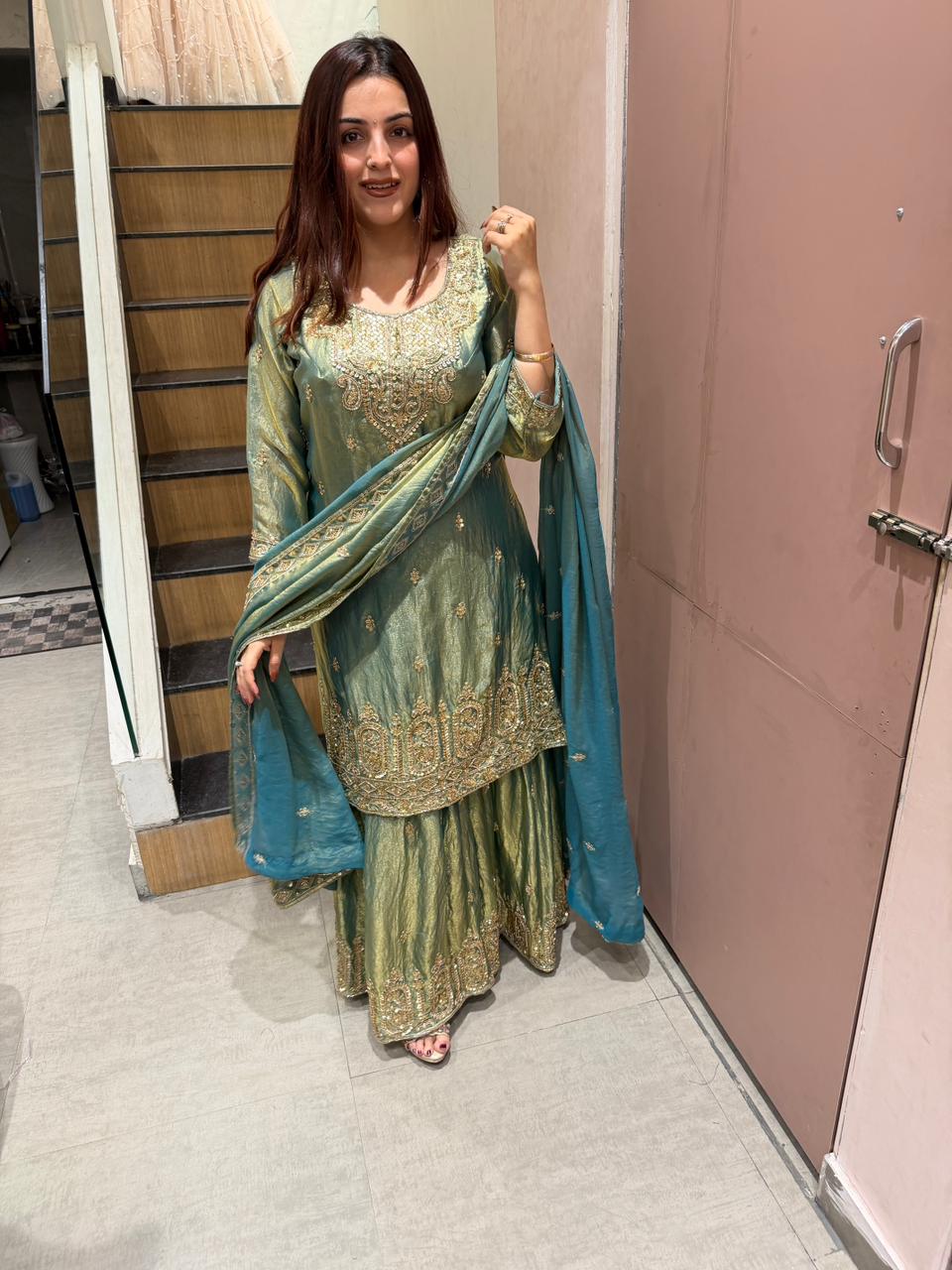 Zannat Glow Kurta Sharara Set