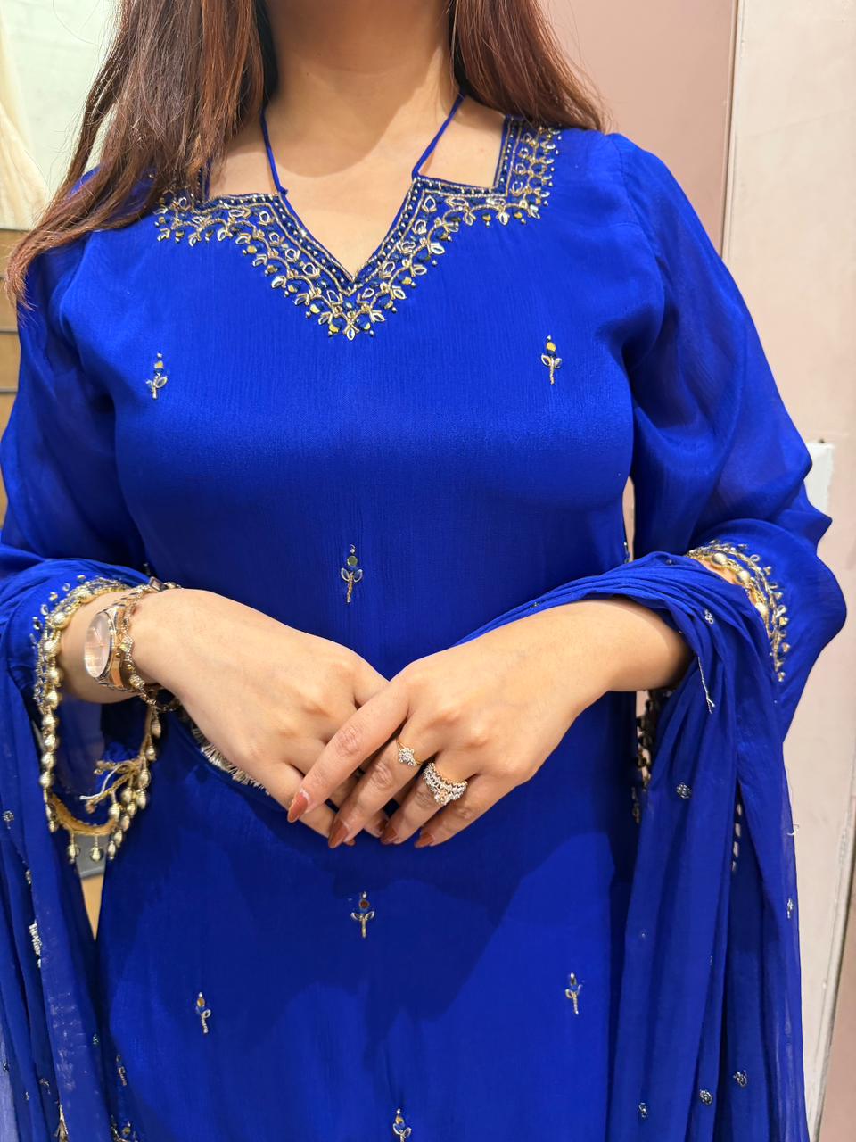 Navya Embroidered Kurta Sharara Set