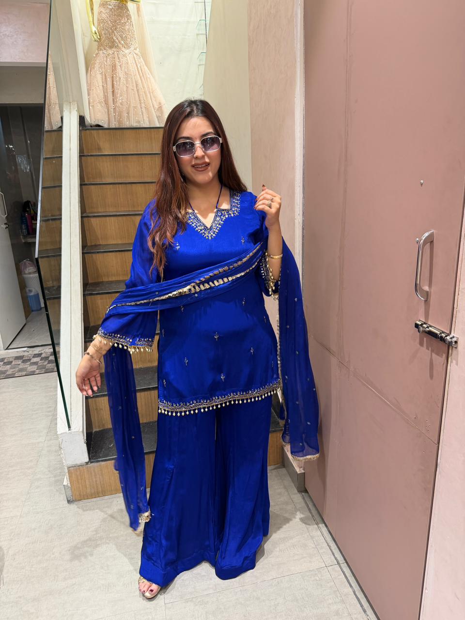 Navya Embroidered Kurta Sharara Set