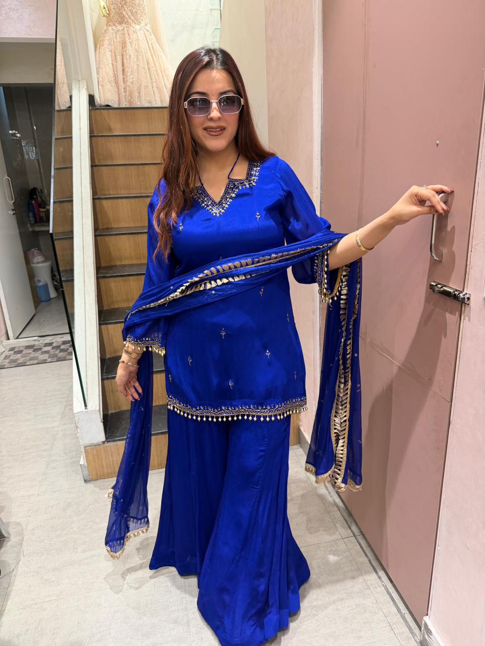 Navya Embroidered Kurta Sharara Set