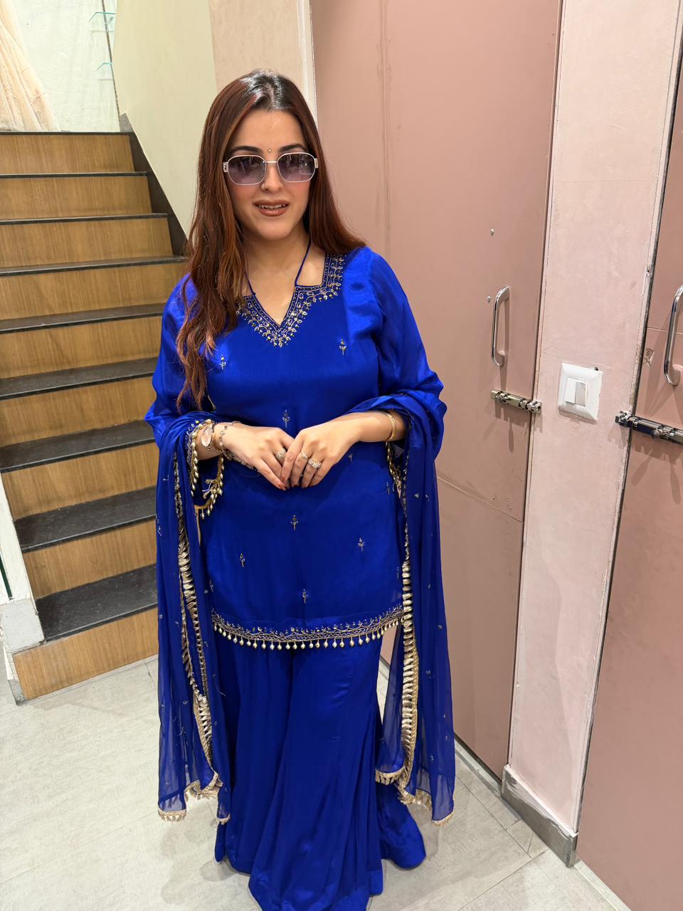 Navya Embroidered Kurta Sharara Set