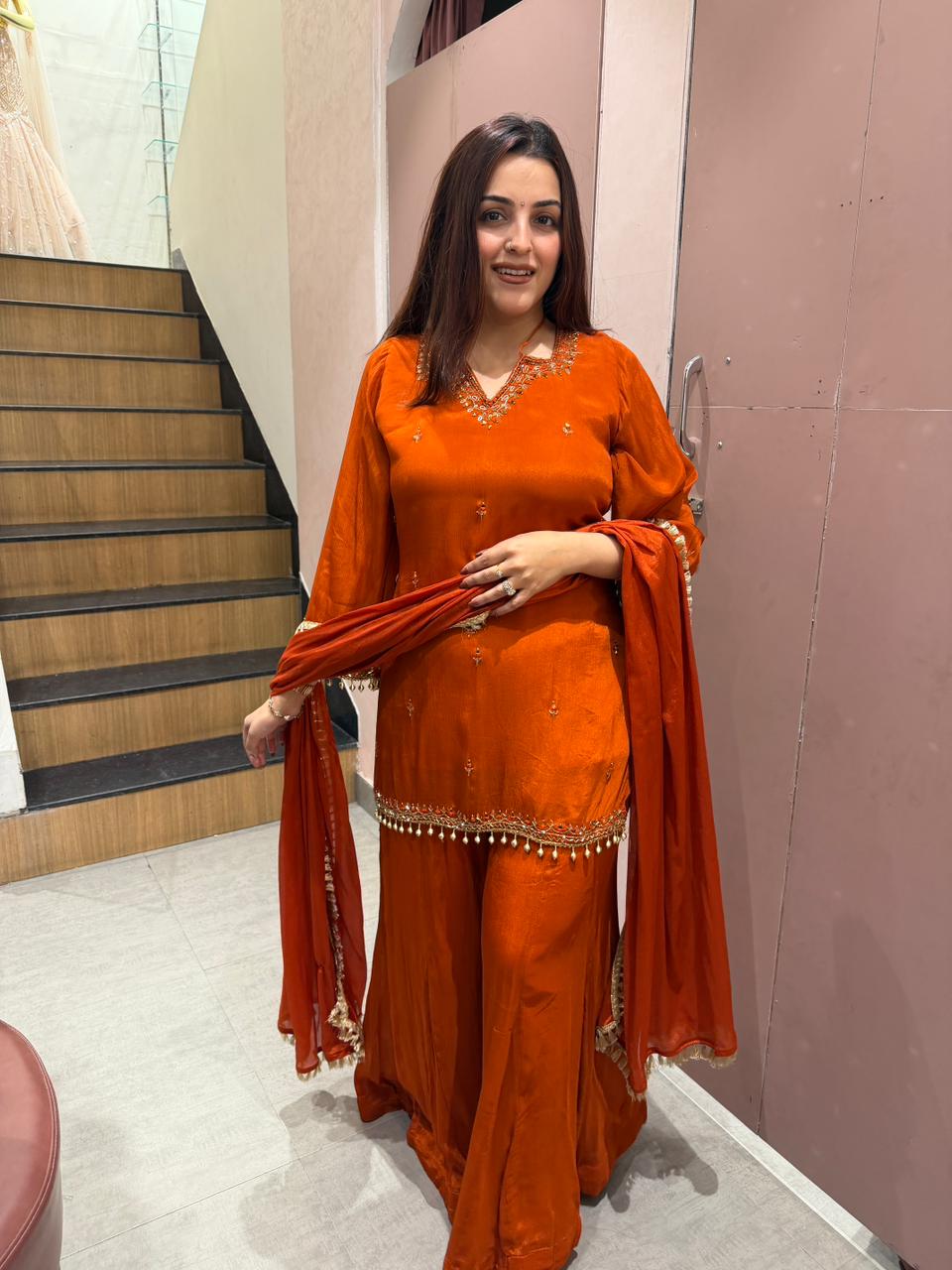 Navya Embroidered Kurta Sharara Set