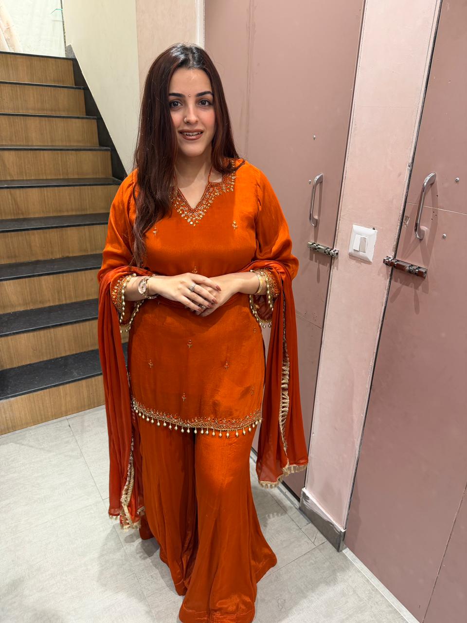 Navya Embroidered Kurta Sharara Set