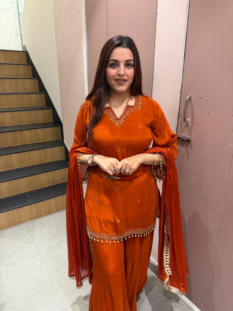 Navya Embroidered Kurta Sharara Set