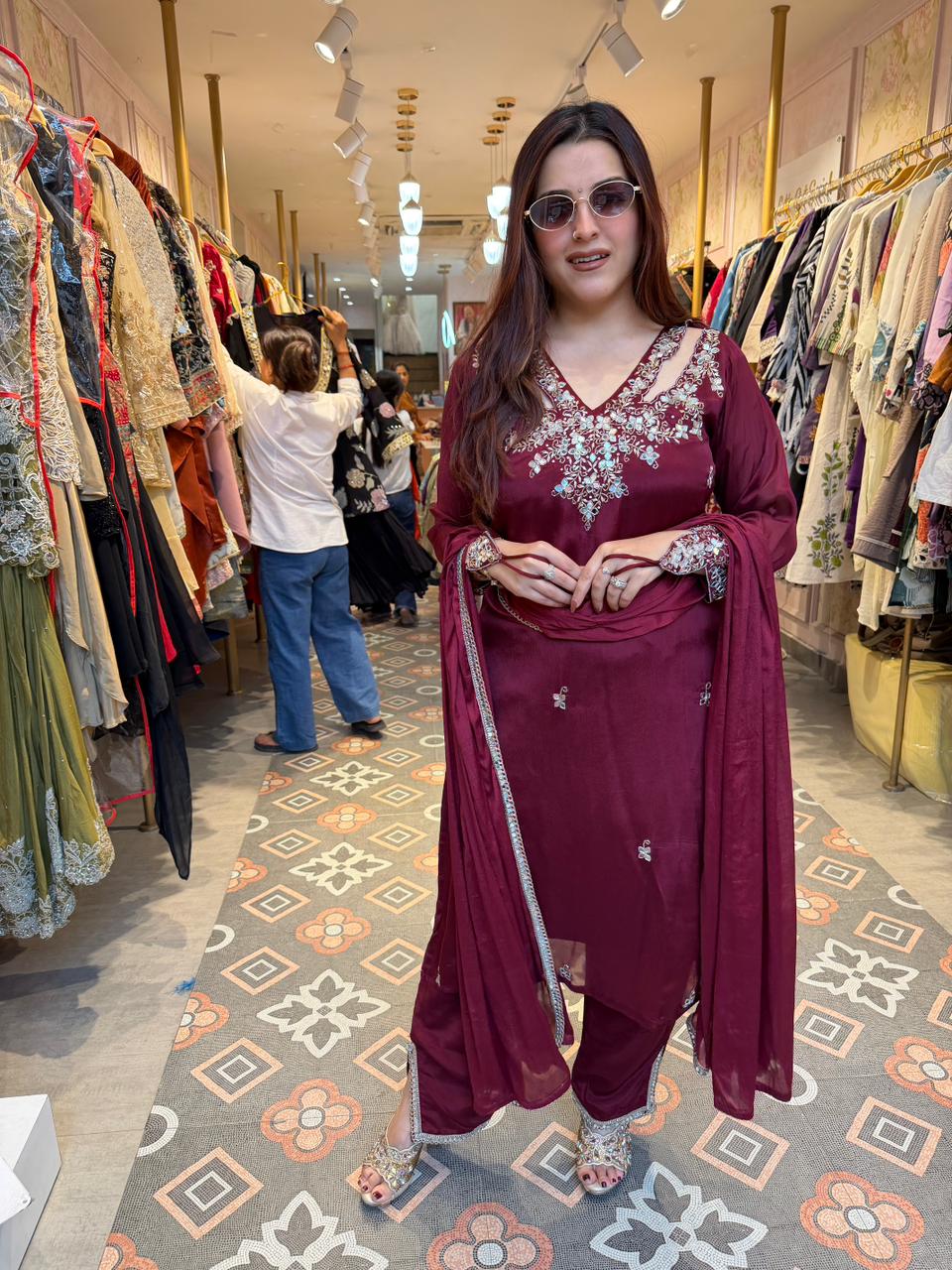Samiya Mirrorwork Kurta Set