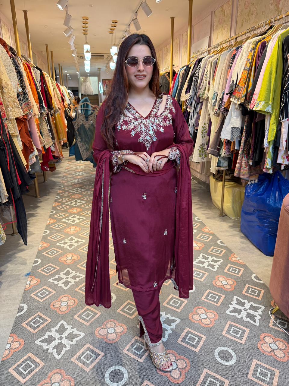 Samiya Mirrorwork Kurta Set