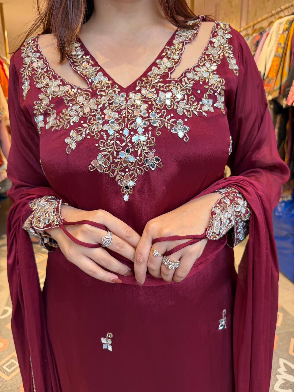 Samiya Mirrorwork Kurta Set