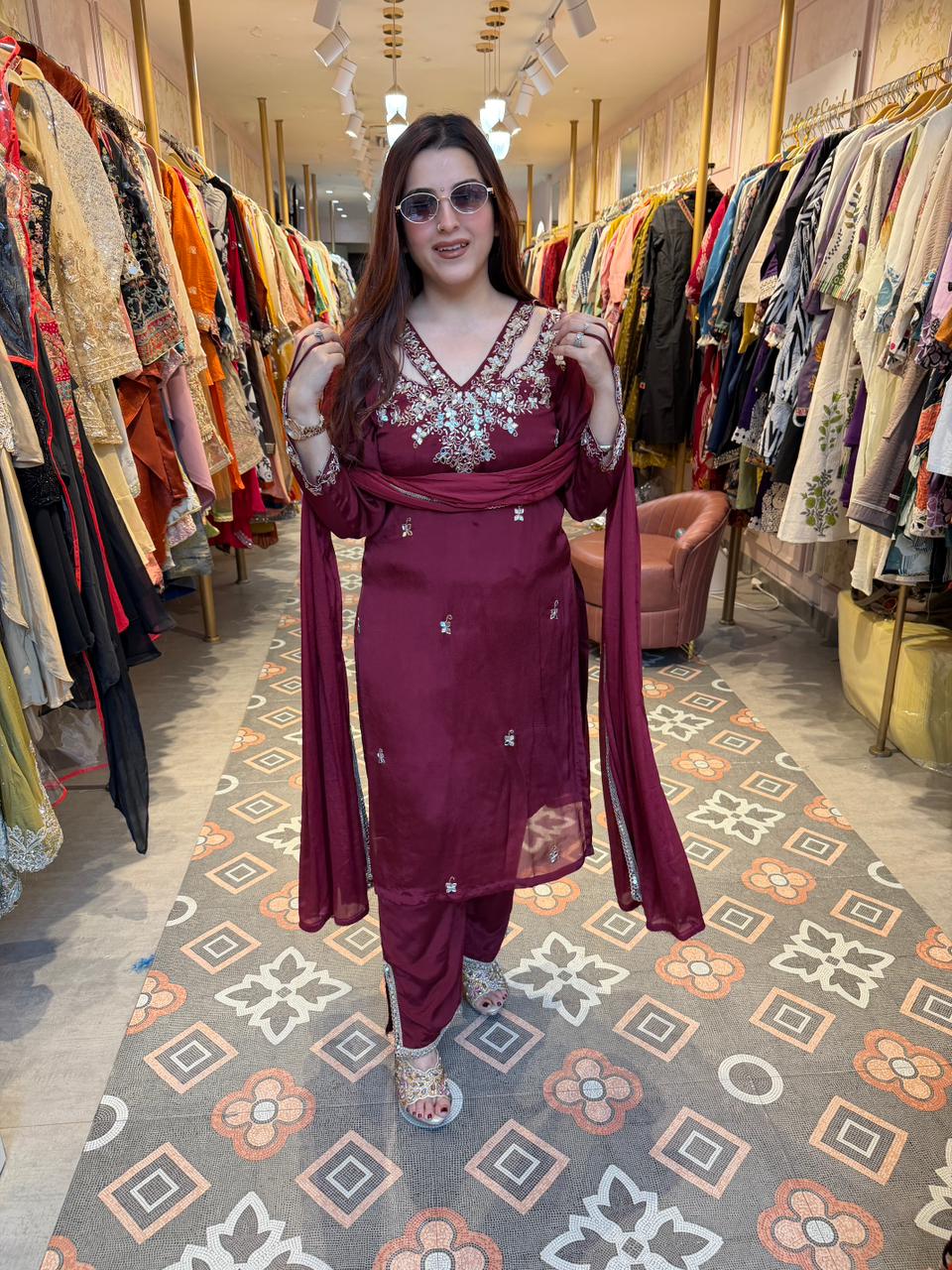 Samiya Mirrorwork Kurta Set