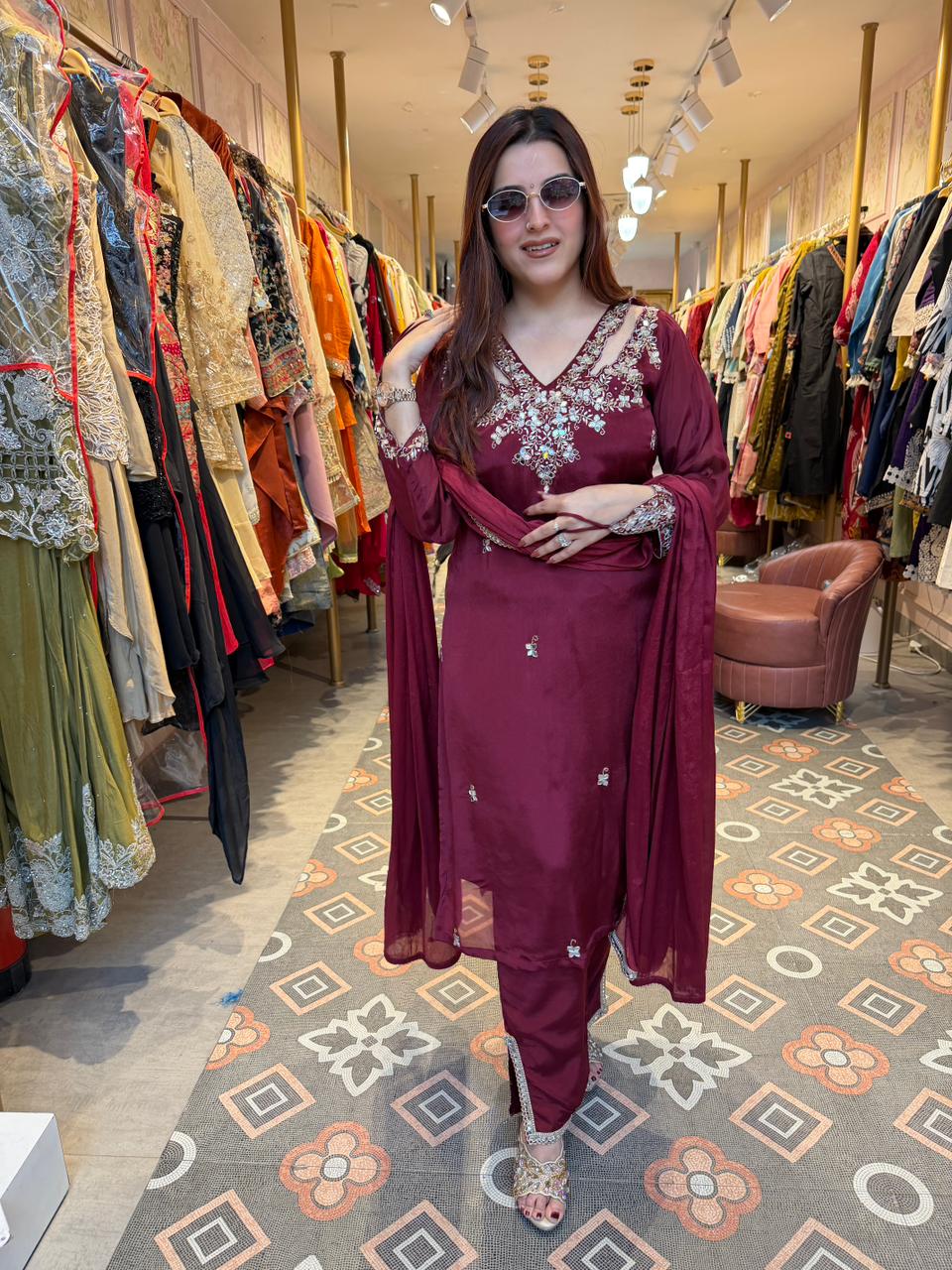 Samiya Mirrorwork Kurta Set