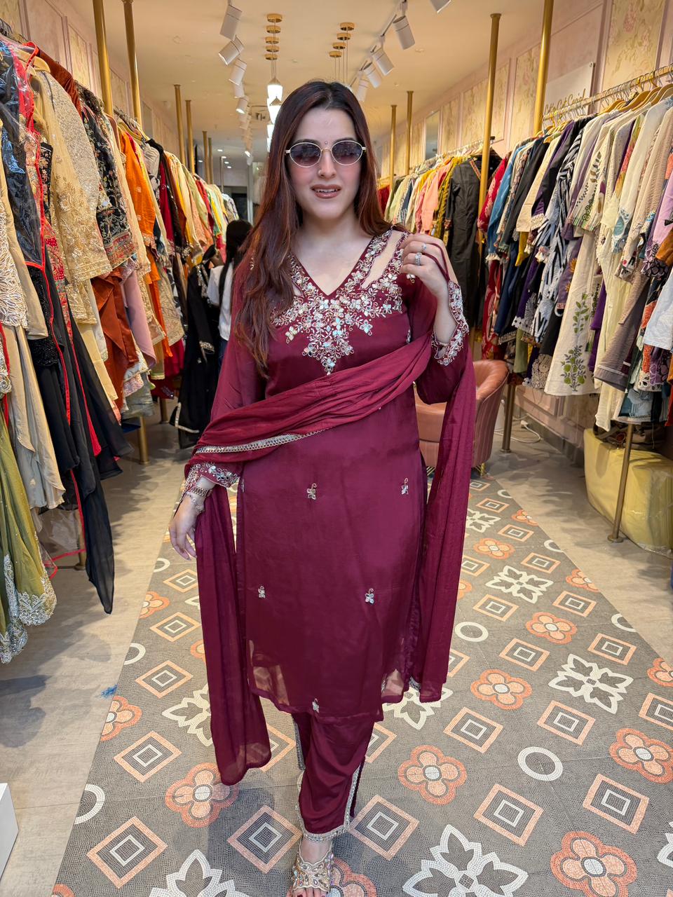 Samiya Mirrorwork Kurta Set