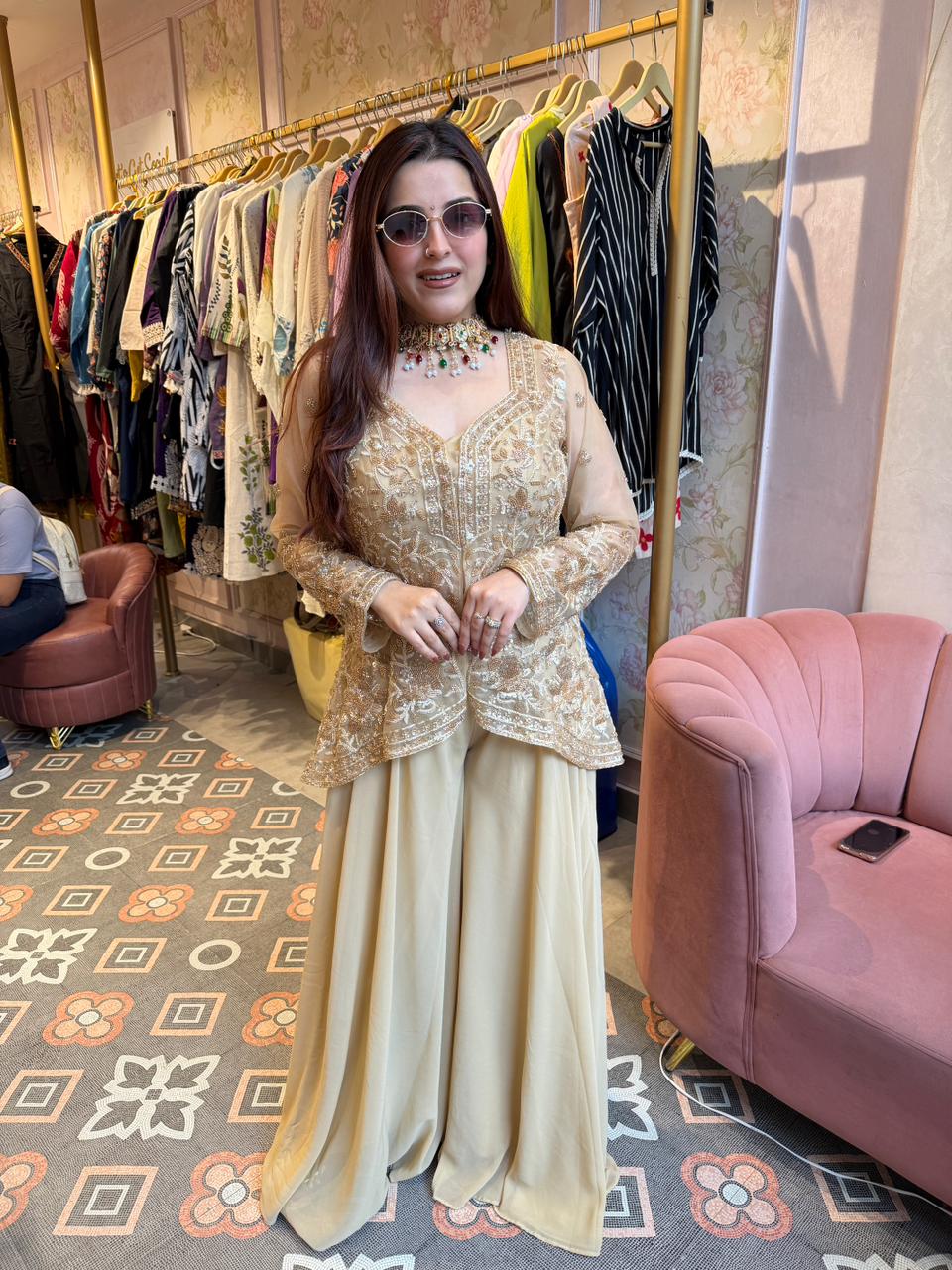 Jodha Embroidered Sharara Set