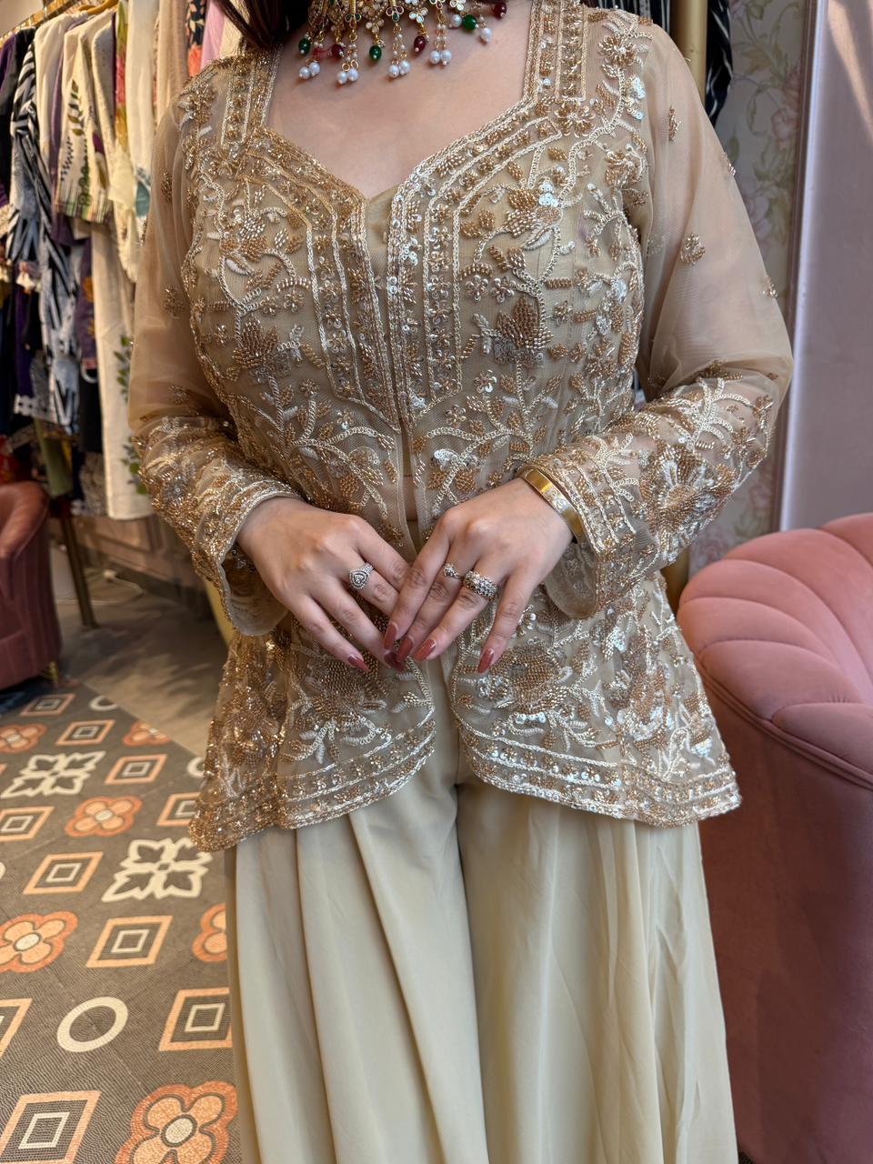 Jodha Embroidered Sharara Set