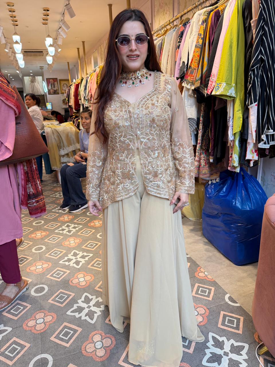 Jodha Embroidered Sharara Set