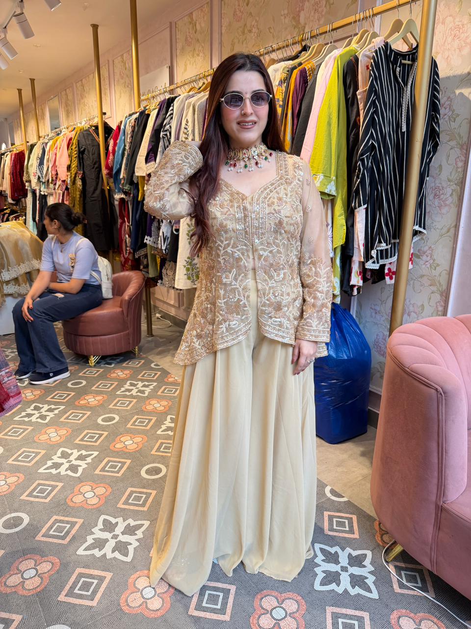 Jodha Embroidered Sharara Set