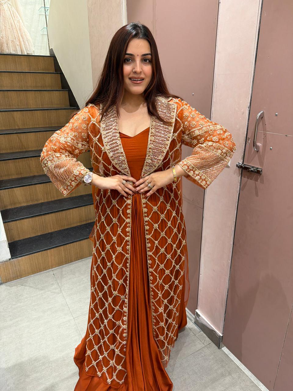 Anaya Anarkali with jecket set