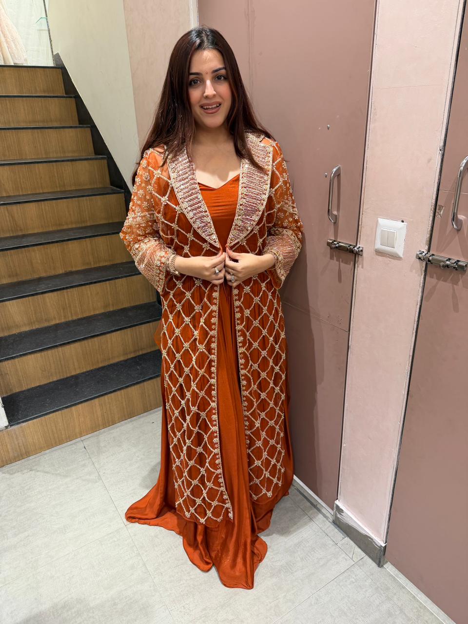 Anaya Anarkali with jecket set
