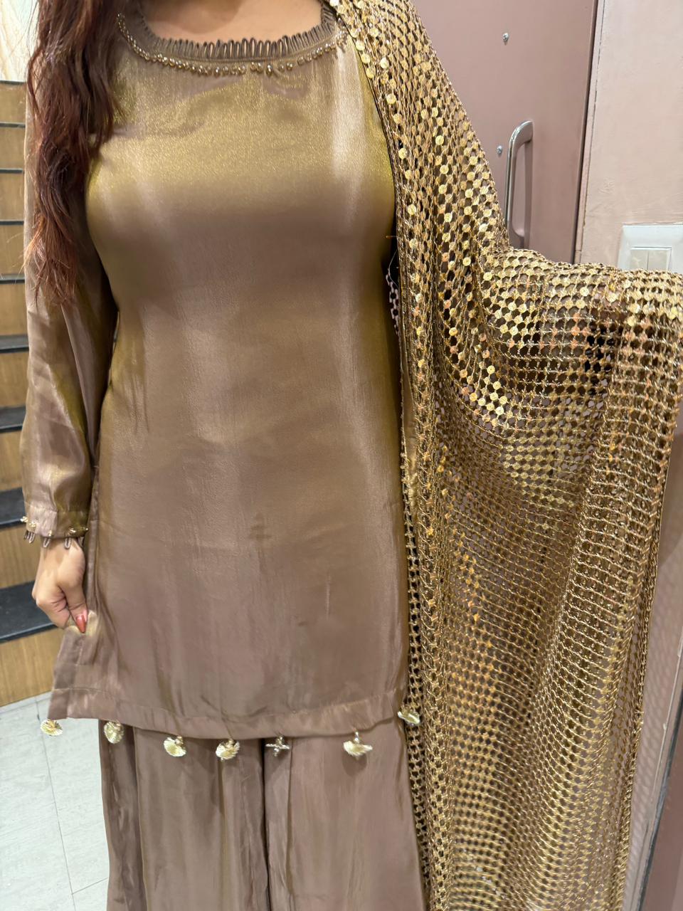 Zannat Sharara Set with Sequin Dupatta