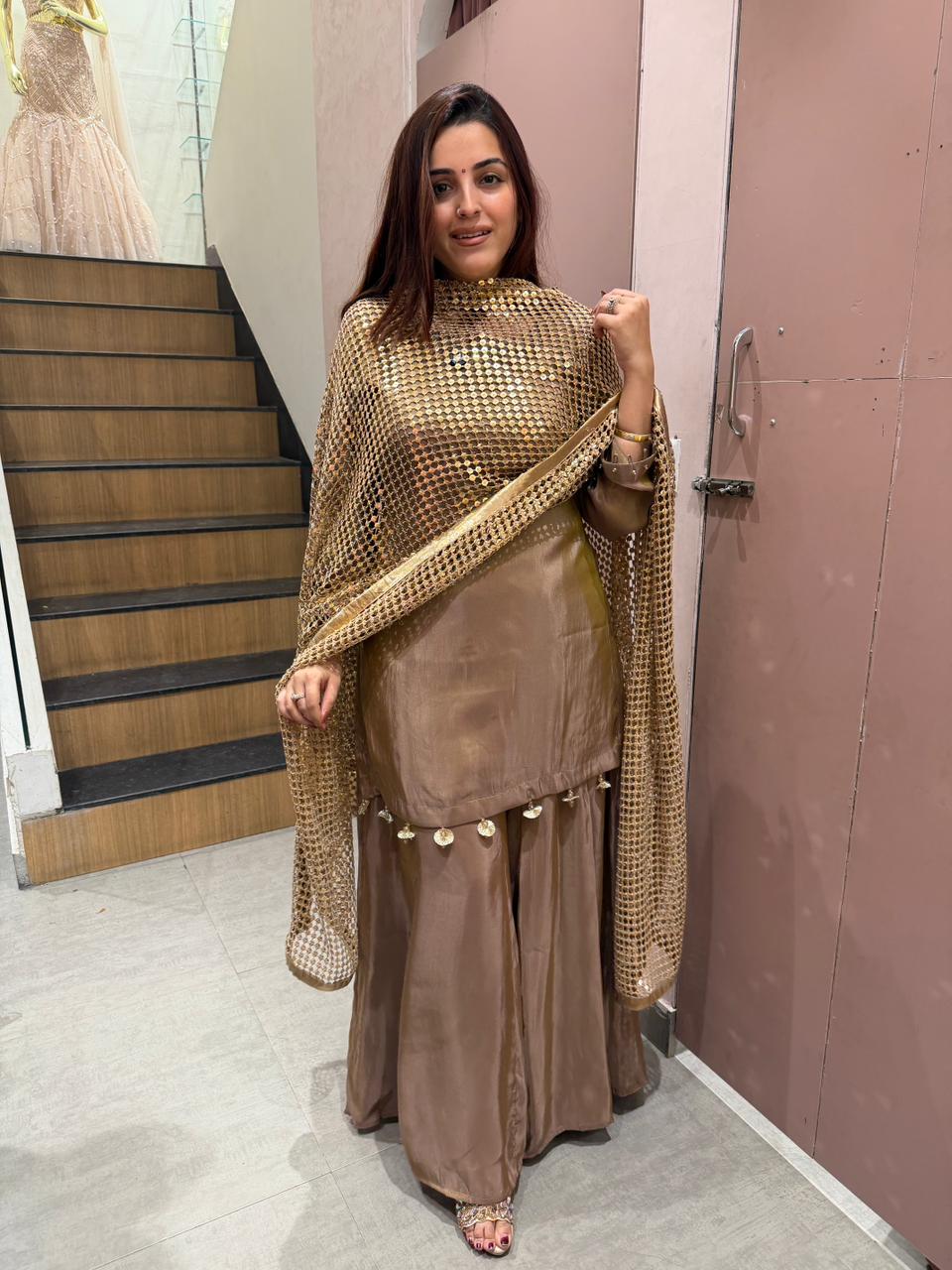 Zannat Sharara Set with Sequin Dupatta