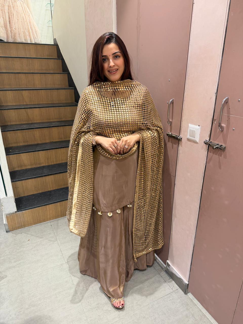 Zannat Sharara Set with Sequin Dupatta