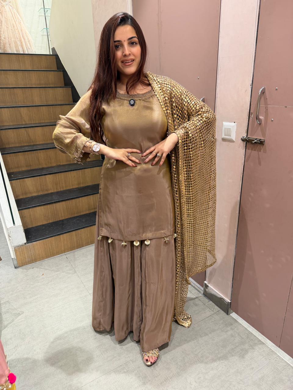 Zannat Sharara Set with Sequin Dupatta